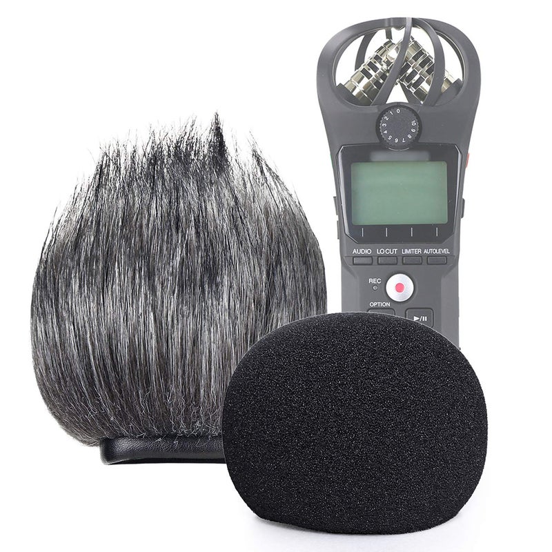 SUNMON Zoom H1n & H1 Recorder Foam, Outdoor Deadcat and Foam Pop Filter & Furry Windscreen Muff forIndoor Foam Cover Wind Shiledï¼ˆ2Packï¼‰ - Image 1